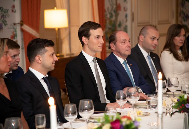 Jared Kushner is pictured at the EU Independence Day Dinner. On his right is Ukrainian President (Photo: U.S. Mission to European Union)