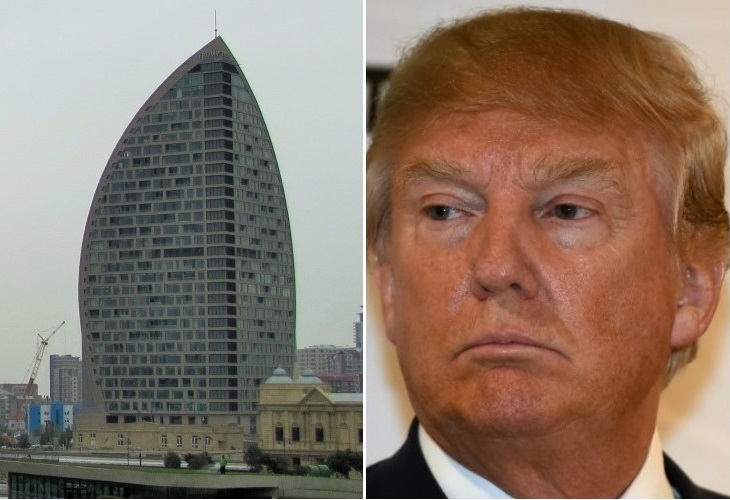 Donald Trump's company allegedly was involved in an Iranian money laundering through construction of a Trump tower in Azerbaijan. (Photo Collage: