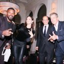 Jamie Foxx, Katharine McPhee, Michael Milken and David Foster at The Prostate Cancer Foundation’s dinner. (Photo: BFA)