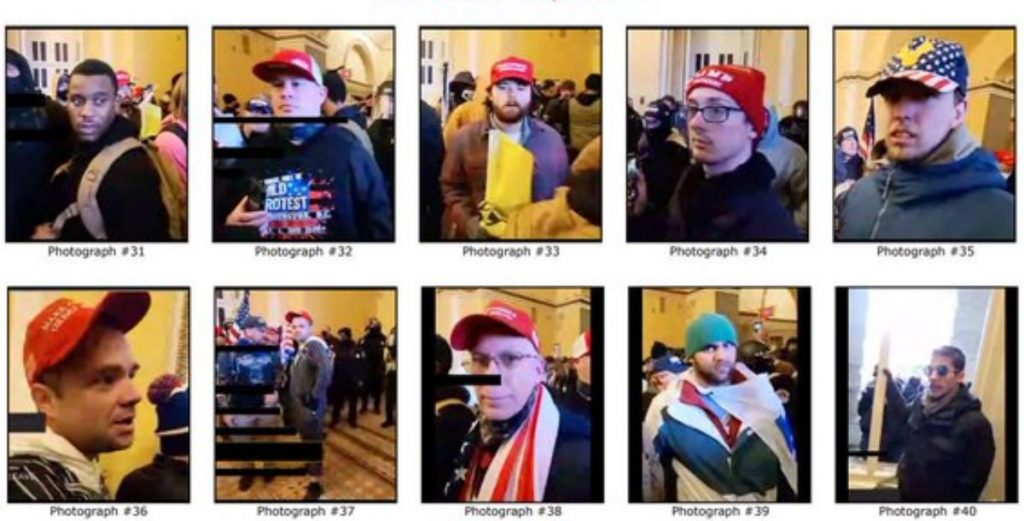 FBI wanted photos of suspects who invaded the U.S. Capitol. (Photo: FBI)