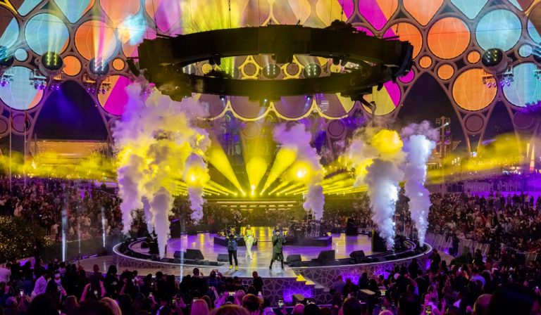 The LA rap group Black Eyed Peas, rocked the Dubai Expo 2020 Al Wasl Pavillion. ( (Photo by Christophe Viseux/Expo 2020 Dubai)