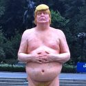 A statue of a naked Donald Trump, titled "The Emperor Has No Balls' is heading to a permanent home in Las Vegas. Click the photo to see the statue full size. (Photo: Daniella Pineda/Twitter)