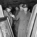 Gens. Dwight Eisenhower, Omar Bradley and George Patton examine stolen Nazi art during World War II. (Photo: U.S. Army)