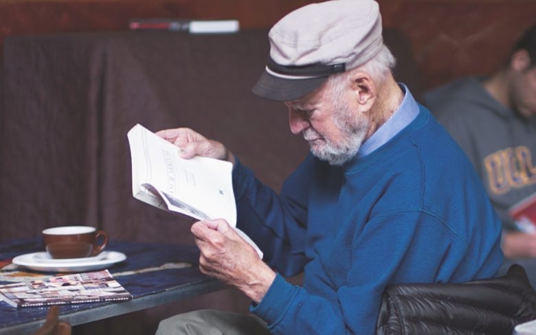 Lawrence Ferlinghetti in 2012 at Caffe Trieste. He helped define the Beat Generation. (Photo Christopher Michel)