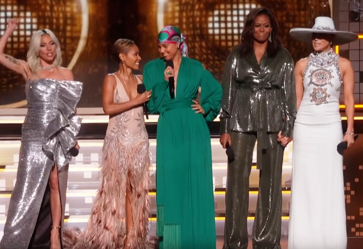 Michelle Obama was a surprise guest at a Grammy tribute to music. (Photo: ScreenCap)