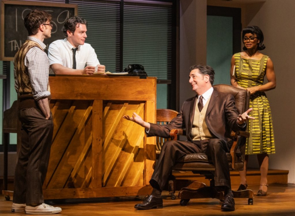 Castmembers in an ensemble scene from the Broadway musical ‘Merrily We Roll Along.’ (Photo: Matthew Murphy)
