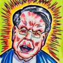 Actor Jim Carrey caricatured NRA head Wayne LaPierre as a right-wing firebrand in a portrait. (Photo: Jim Carrey/Twitter)