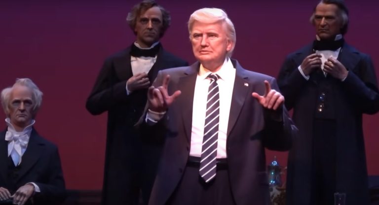 Donald Trump’s audio-animatronic figure at Disney World is in the news again. (Photo: Twitter)