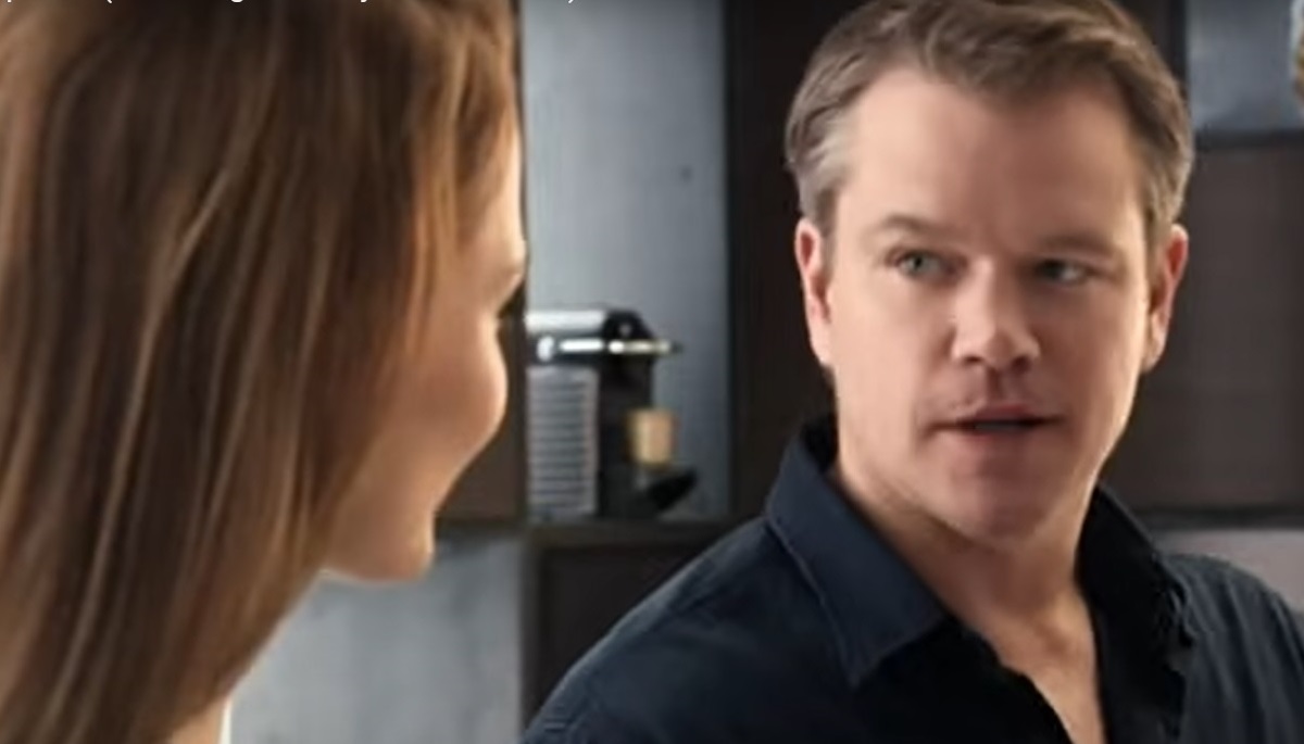 Matt Damon gets a come on but not what he expects in Nespresso ad. (Photo: ScreenCap)