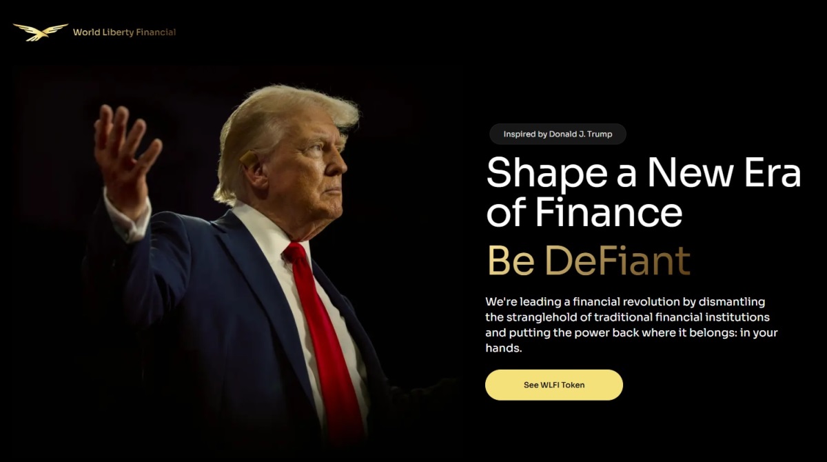 Donald Trump is featured on the home page of his crypto site. Is this beneath the president of the United States?