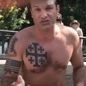 Pete Hegseth tattooed the Jeruselem Cross on his chest as a sign of his religious fevor. (Photo: NBC/ScreenCap)