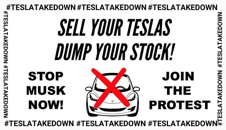 Activists are planning a global protest of Tesla to target Elon Musk's government role. (Photo: Action Network)