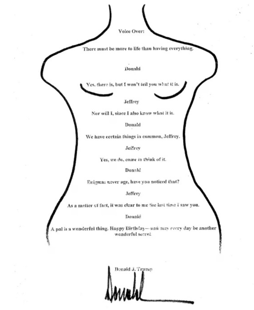 Donald Trump Epstein birthday letter