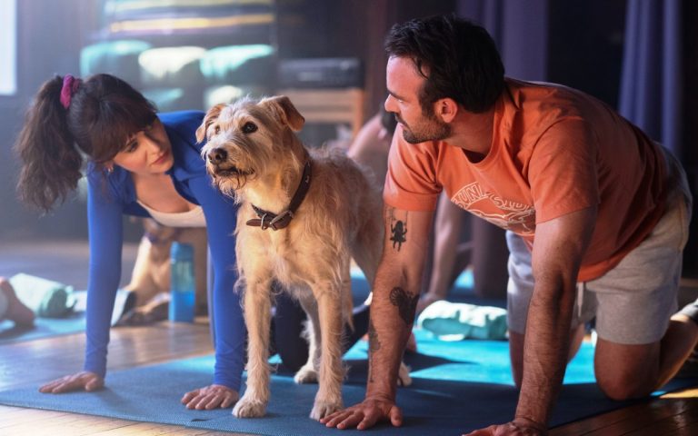 Zooey Deschanel and Charlie Cox star opposite Gus in 'Merv.' (Photo: Wilson Webb/Prime)