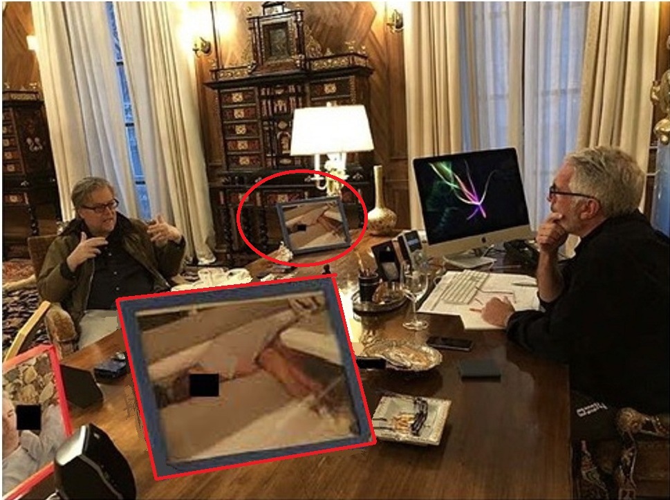 Jeffrey Epstein kept a disturbing photo on his desk showing a young girl passed out on a sofa. (Photo: HOC)