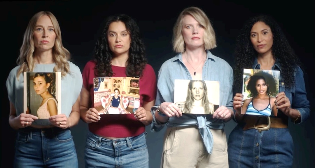 Epstein survivors during a news conference demanding justice. (Photo: Photo credit: World Without Exploitation/YouTube).