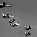 U.S. Airforce F-105 jets heading for North Vietnam in 1965, a year after the Gulf of Tonkin Resolution widened the war. (Photo: USAF)