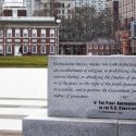 The First Amendment is enshrined in granite outside Constitution Hall in Philadelphia. (Photo: