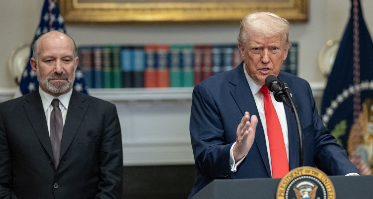 President Trump discusses tariffs as Secretary of Commerce Howard Lutnick looks on. (Photo: White House)