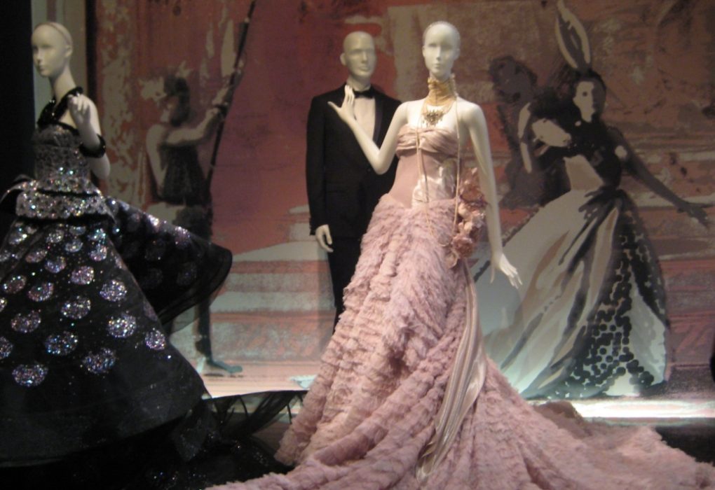 John Galliano gowns for Dior, circa 2011, on display in Moscow. exhibition, 2011)