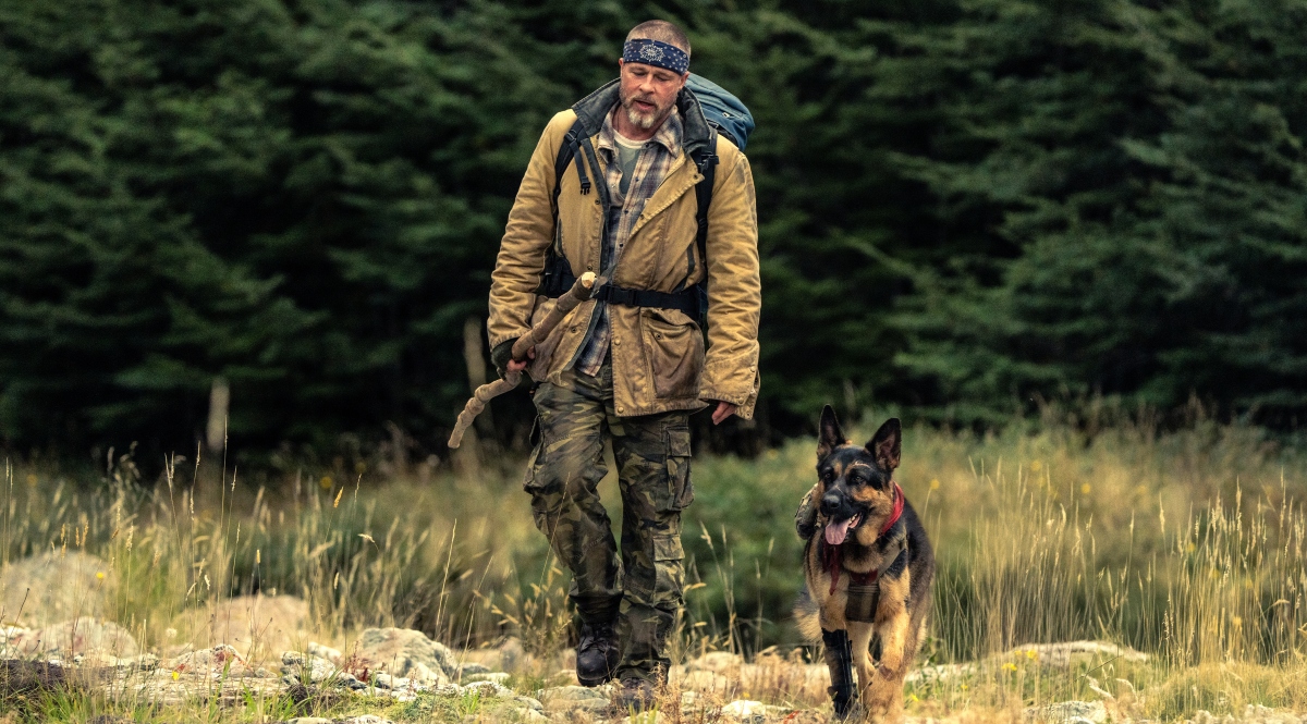 Brad Pitt in a scene with Odin, in his new film 'Heart of the Beast.' (Photo: Paramount)