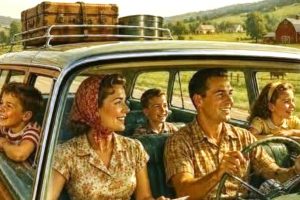 For most average families the road trip by auto was an inexpensive way to vacation and became popular in the 1950s.