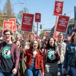 Starbucks workers rally in Seattle in support of a union. (Photo: elliotstoller)