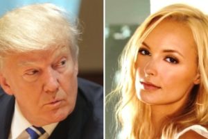 Donald Trump may have fathered a child with Playboy model Shera Bechard, according to circumstantial evidence and a theory going viral on the Internet. (Photo: INYI collage)