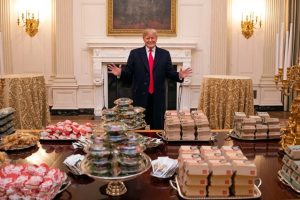 President Trump served a banquet of fast food to the national champion Clemson Tigers. (Photo: White House)