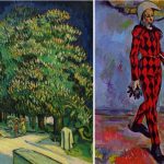 Van Gogh’s landscape 'Châtaigniers en fleurs,' (left) and Cézanne’s portrait “Arlequin,' are expected to break sales records at auction.