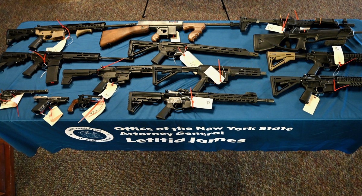 Some of the 600 weapons taken off the street in New York's gun buyback program. (Photo: NYAG)