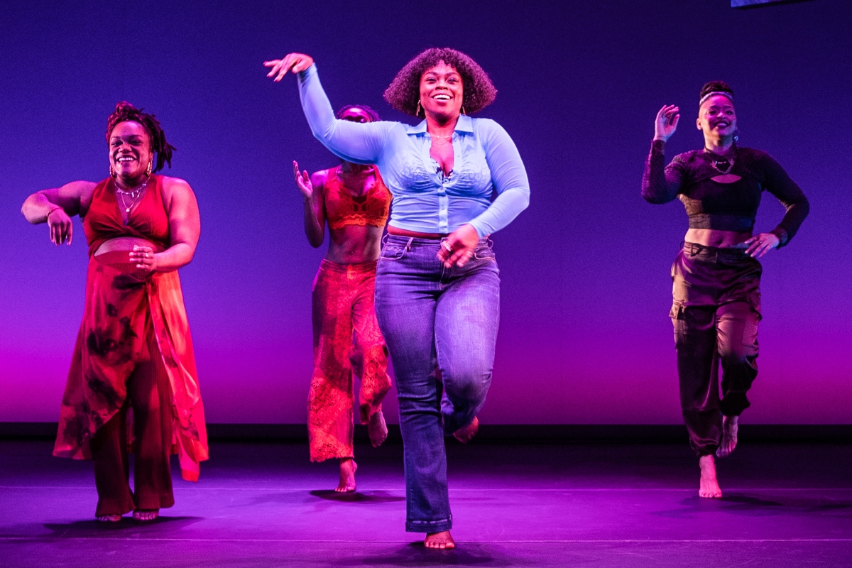 From left to right: Kenita R. Miller (in Red), Amara Granderson (in Orange), Stacey Sargeant (in Blue), Tendayi Kuumba (in Brown). Photo: Marc J. Franklin