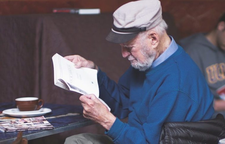 Lawrence Ferlinghetti in 2012 at Caffe Trieste. He helped define the Beat Generation. (Photo Christopher Michel)