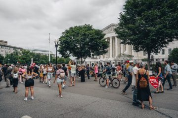 Protesters gather outside the Supreme Court following abortion repeal. (Photo: John Brighenti)