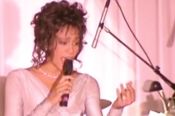 Houston performing at a state dinner in the White House honoring then-South African president Nelson Mandela in 1994