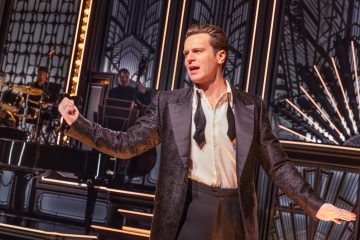 Jonathan Groff belts out a tune in a homage to singer Bobby Darin in 'Just in Time.' (Photo: Matthew Murphy, Evan Zimmerman)