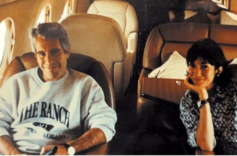Jeffrey Epstein and Ghislaine Maxwell on Epstein's private jet, dubbed the 'Lolita Express.' (Photo: HOC)
