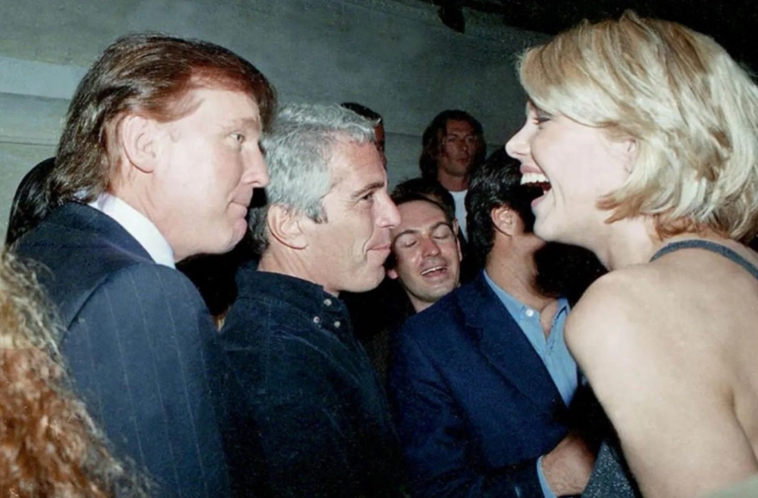 Donald Trump and Jeffrey Epstein attract the attention of a fetching blonde. (Photo: House Committee)