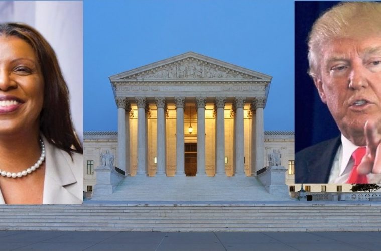 Letitia James (left) won a significant Supreme Court victory over Donald Trump. (Photo: NYI collage)
