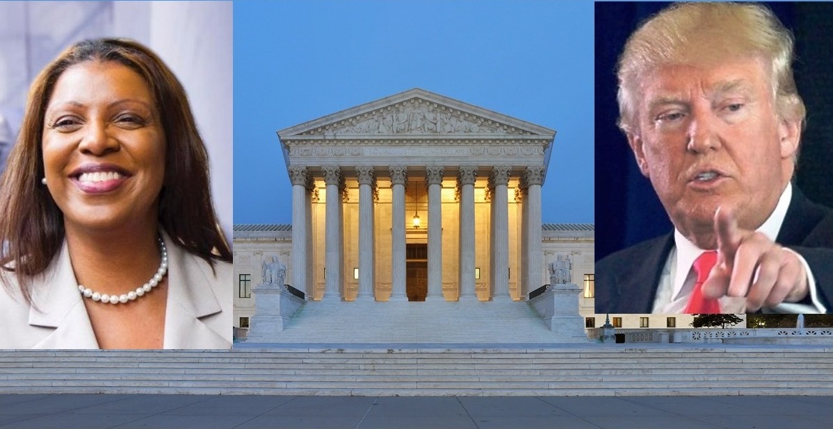Letitia James (left) won a significant Supreme Court victory over Donald Trump. (Photo: NYI collage)