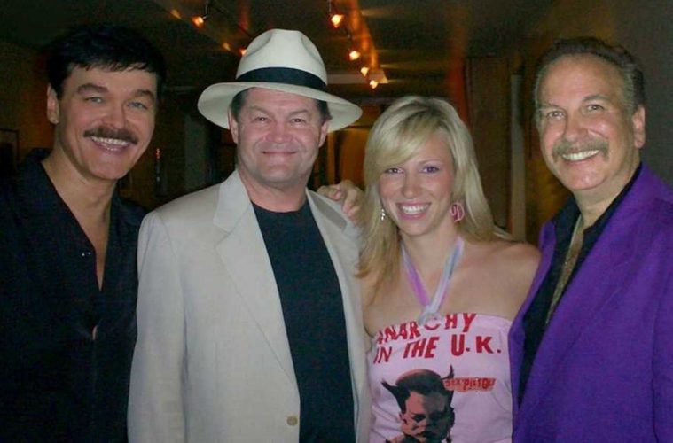 Aithor Mark Bego (far right) with some of his subjects: (l-r) Randy Jackson, Debbie Gibson and Micky Dolenz.) (Photo: DisCompany)
