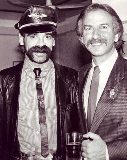 Mark Bego with "leather man" of the Village People, circa the 1970s. (Photo: Mark Bego)