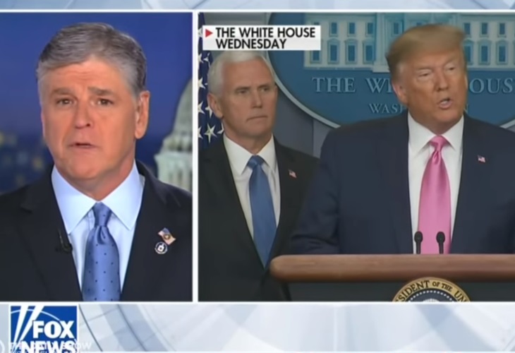 Sean Hannity and Fox talking heads brutally played down the coronavirus. (Photo: ScreenCap)